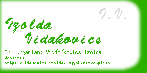 izolda vidakovics business card